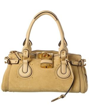 Chloé Paddington Suede & Leather Shoulder Bag - Metallic