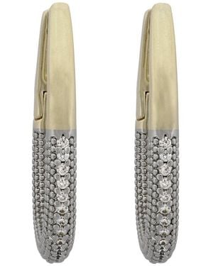 Ebru Jewelry Plated Cz Hoop Earrings - White