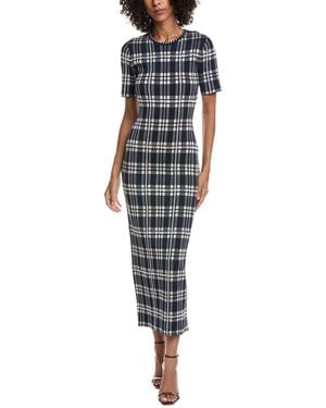 Lela Rose Jacquard Plaid Midi Dress - Blue