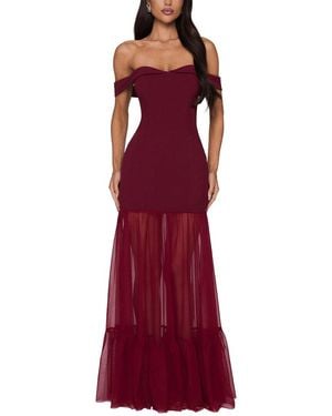 Dilireba Off-The-Shoulder Maxi Dress - Red