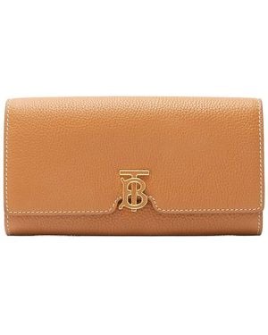 Burberry Brown Calfskin Tb Continental Wallet (authentic Pre-loved)