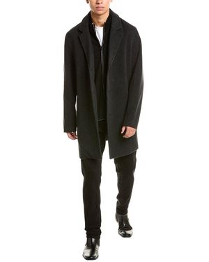 Cole Haan Wool-Blend Car Coat - Black