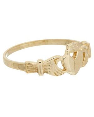 Italian Gold 10K Claddagh Ring - White