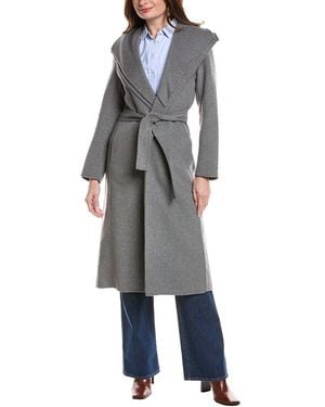 Tahari Elliot Wool-Blend Wrap Coat - Grey