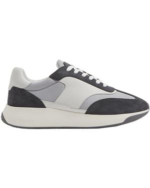 Reiss Emmett Leather Trainer - Grey
