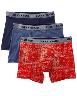 Lucky Brand 3Pk Stretch Boxer Brief - Red