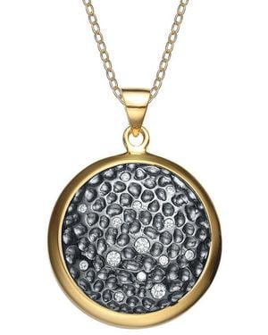 Genevive Jewelry Two-tone Cz Necklace - Metallic