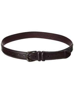 Tommy Bahama Embossing Inlay Leather Belt - Black