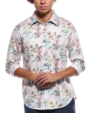 Robert Graham Payson Classic Fit Woven Shirt - Gray