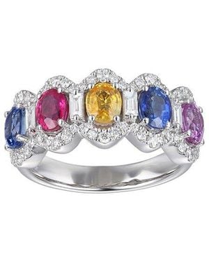 Gregg Ruth 14K 3.02 Ct. Tw. Diamond & Multi Sapphire Ring - White
