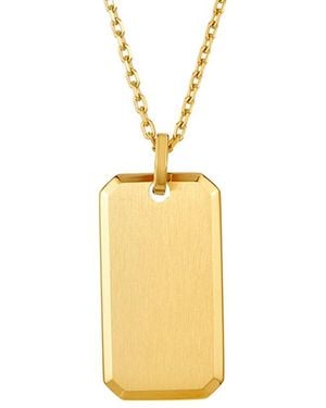 Adornia Stainless Steel Dog Tag Necklace - Metallic