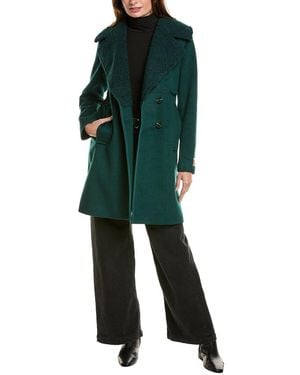 Scotch & Soda Runa Double-Breasted Mid-Length Coat - Green