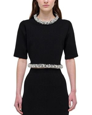 Jonathan Simkhai Ozelle Crewneck Top - Black