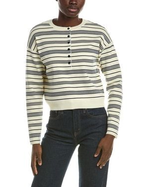 525 America Stripe Drop Shoulder Henley - Grey