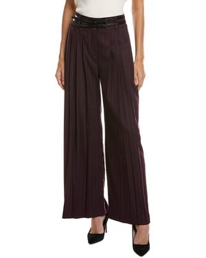 Kenneth Cole Pleated Wide Leg Pant - Brown