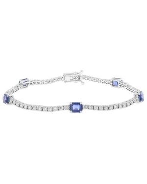 Effy Fine Jewelry 14K 3.89 Ct. Tw. Diamond & Sapphire Bracelet - White
