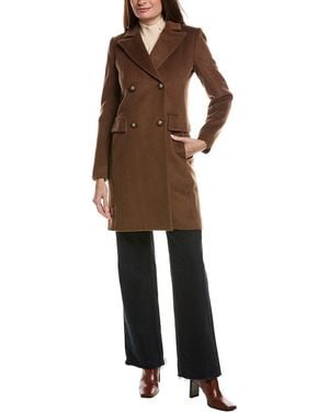 Fleurette Wool-Blend Coat - Brown