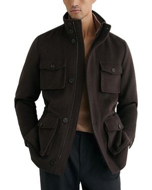 Reiss Trident Wool-Blend Casual Jacket - Black