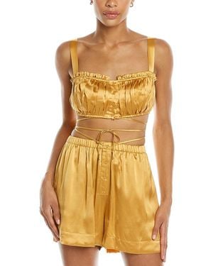 Nicholas Tracy Silk Crop Top - Yellow