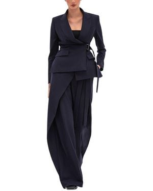 BGL 2pc Wool-blend Jacket & Pant Set - Blue