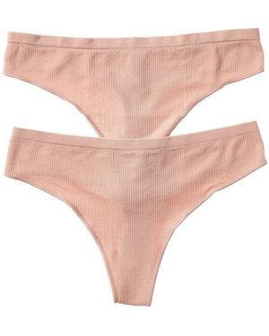 Florence By Mills 2pk Softie Seamless Thong - Natural