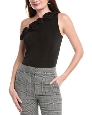Endless Rose Rosette One-Shoulder Bodysuit - Black