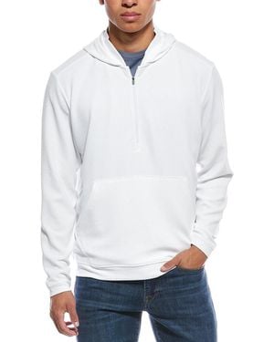 Peter Millar Grid Performance 1/2-Zip Hoodie - White