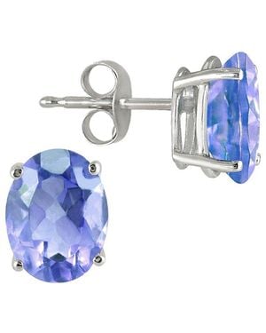 Gemstones Silver 1.20 Ct. Tw. Tanzanite Earrings - Blue