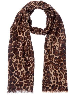 Sofiacashmere Sofiacashmere Leopard Print Lightweight Cashmere Scarf - Purple