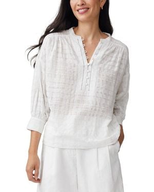 J.McLaughlin Ushi Linen-Blend Blouse - White