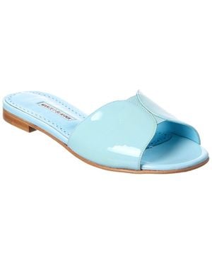 Manolo Blahnik Houramu Patent Sandal - Blue