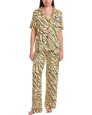 Room Service Pjs 2Pc Sienna Long Pajama Set - Metallic