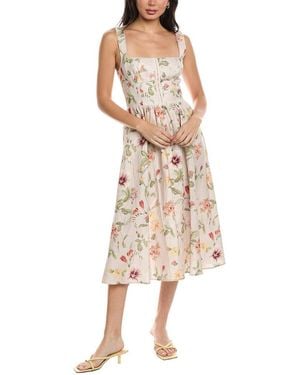Seraphin Linen Midi Dress - Natural