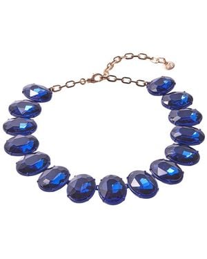 Carolina Herrera Cz Tonal Oval Crystal Necklace - Blue