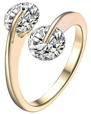 Genevive Jewelry 14k Over Silver Cz Ring - White