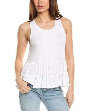 Sadie & Sage Aria Tiered Tank - White
