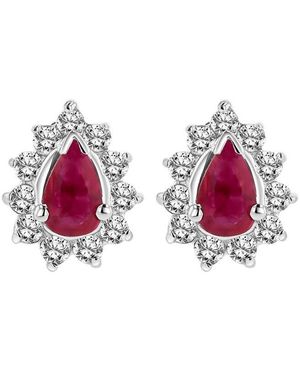 Diana M. Jewels Fine Jewellery 14k 0.70 Ct. Tw. Diamond & Ruby Earrings - Pink
