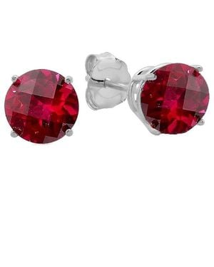 MaxColor 10K 4.60 Ct. Tw. Lab-Grown Ruby Studs - Red