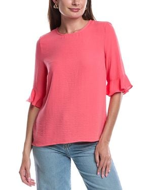 Cece Ruffle Cuff Blouse - Red
