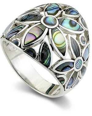 Samuel B. Silver Abalone Flower Ring - Metallic