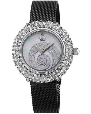 Burgi Burgi Stainless Steel Diamond Watch - Gray