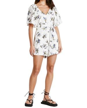 Tanya Taylor Kalie Linen-blend Romper - White