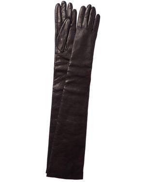 Portolano Leather Cashmere-lined Long Glove - Brown