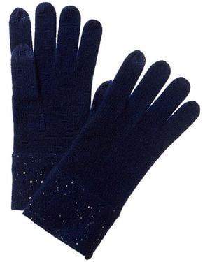Sofiacashmere Sequin Cashmere Gloves - Blue