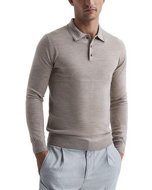 Reiss Trafford Wool Polo Sweater - Gray