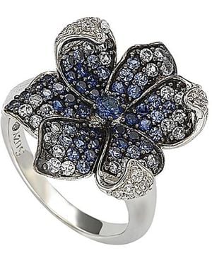 Suzy Levian 18k & Silver 1.74 Ct. Tw. Sapphire Flower Petal Ring - Metallic