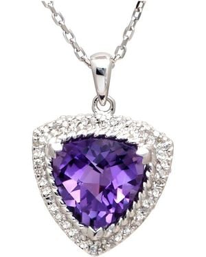 Gemstones 3.41 Ct. Tw. Diamond & Amethyst Pendant - Purple