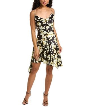Nicholas Bitty Cowl Silk Mini Dress - Yellow