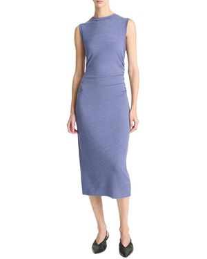 Vince Waist Gather Dress - Blue