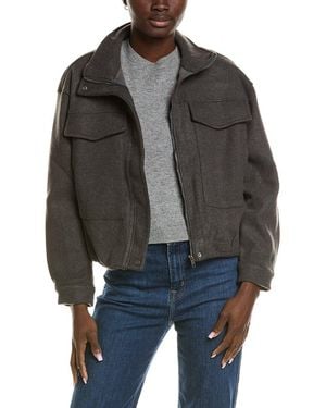 Marion Oversized Pocket Bomber Jacket - Black